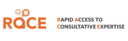 Orange RACE logo that says, "rapid access to consultative expertise"